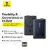 Baseus Nomos 3-in-1 10000mAh Power Bank - Qi2 Certified 15W Wireless Charger, 45W Built-In Two-Way Fast Charging Cable, Type-C Port, Kickstand - Black